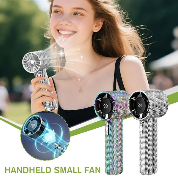 Chic Rhinestone Cooling Fan