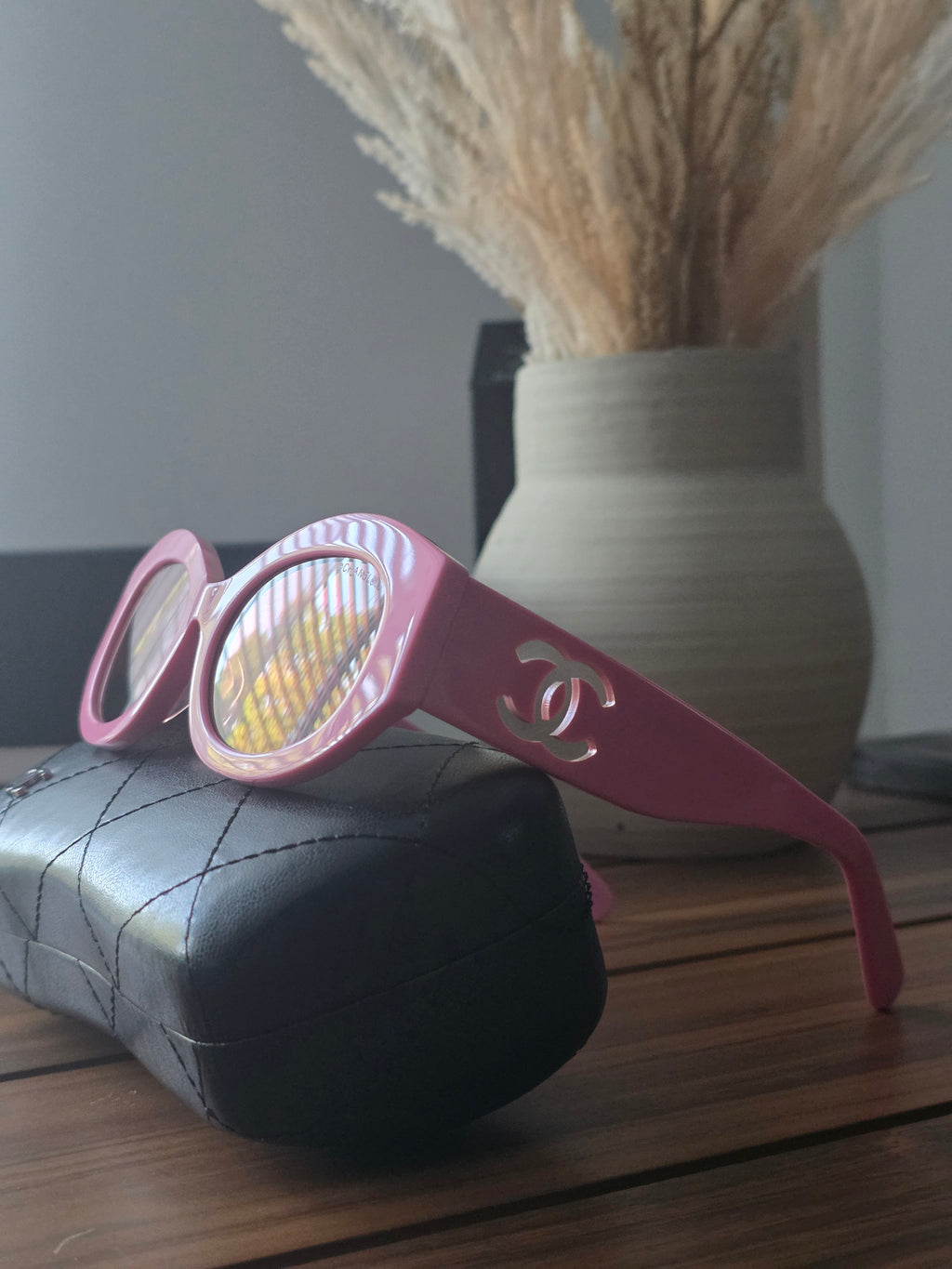 Pink Oval Sunglasses