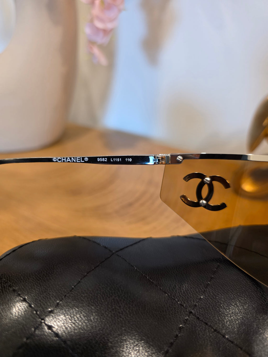 Yellow and Metal Shield Sunglasses