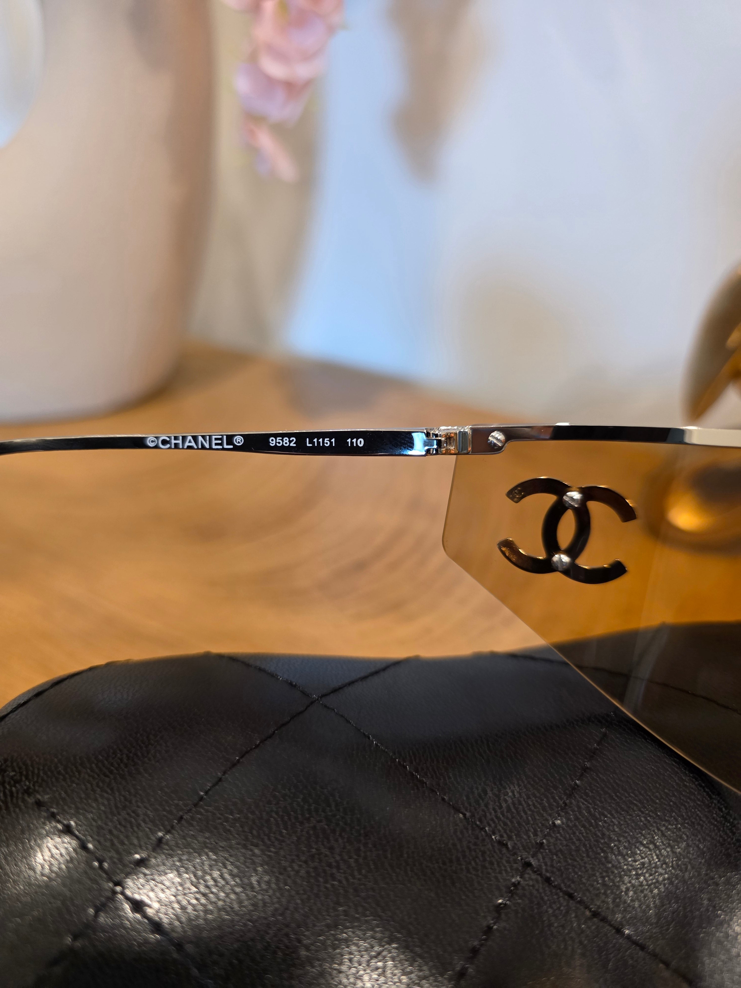 Yellow and Metal Shield Sunglasses