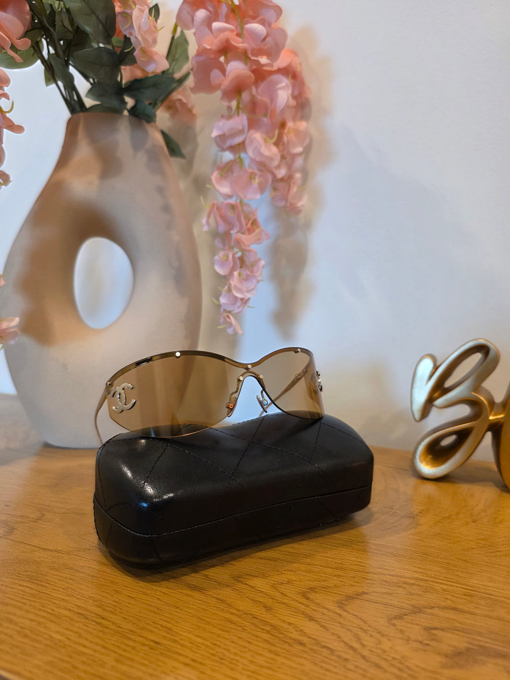 Yellow and Metal Shield Sunglasses