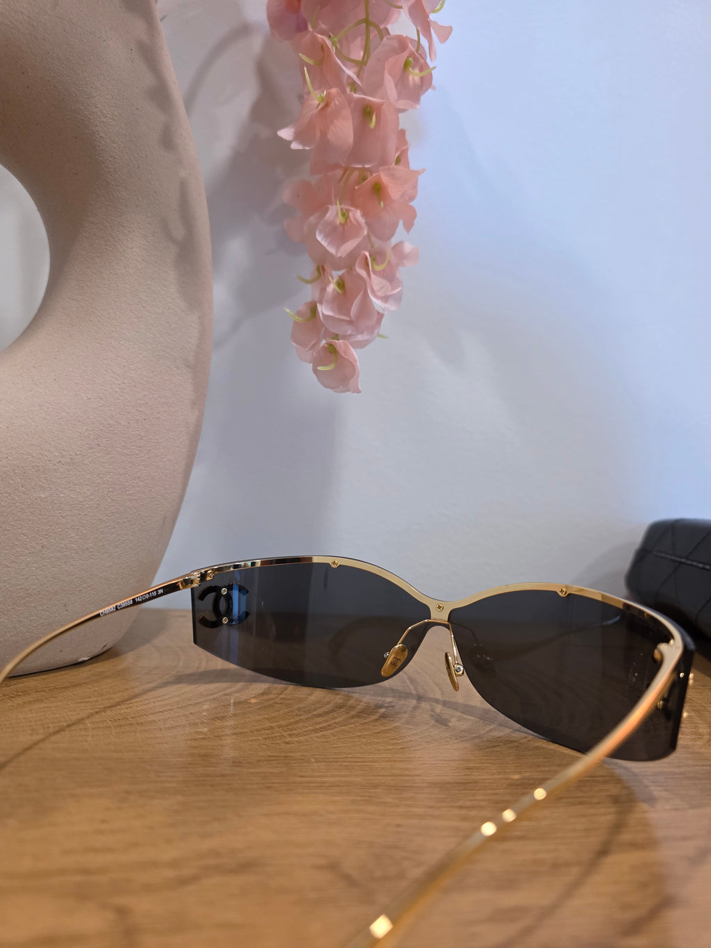 Black and Gold Shield Sunglasses