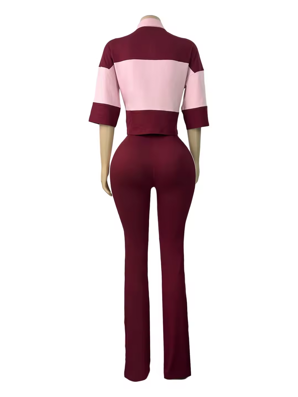 Pink and Burgundy Polo 2 Piece Set