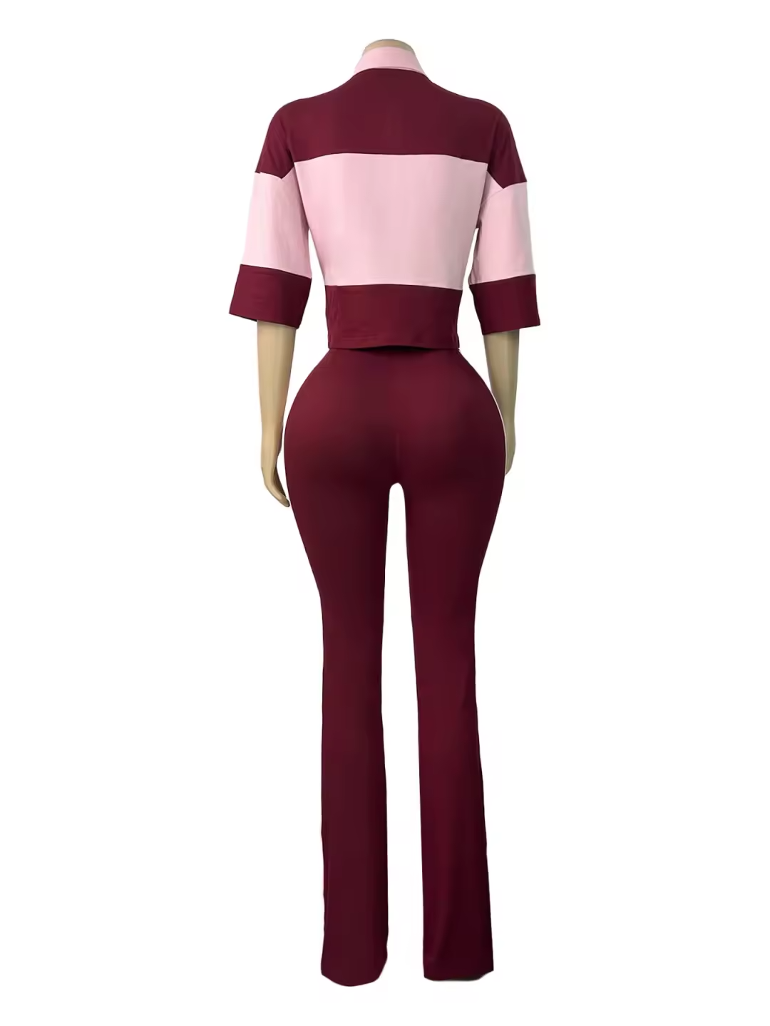 Pink and Burgundy Polo 2 Piece Set
