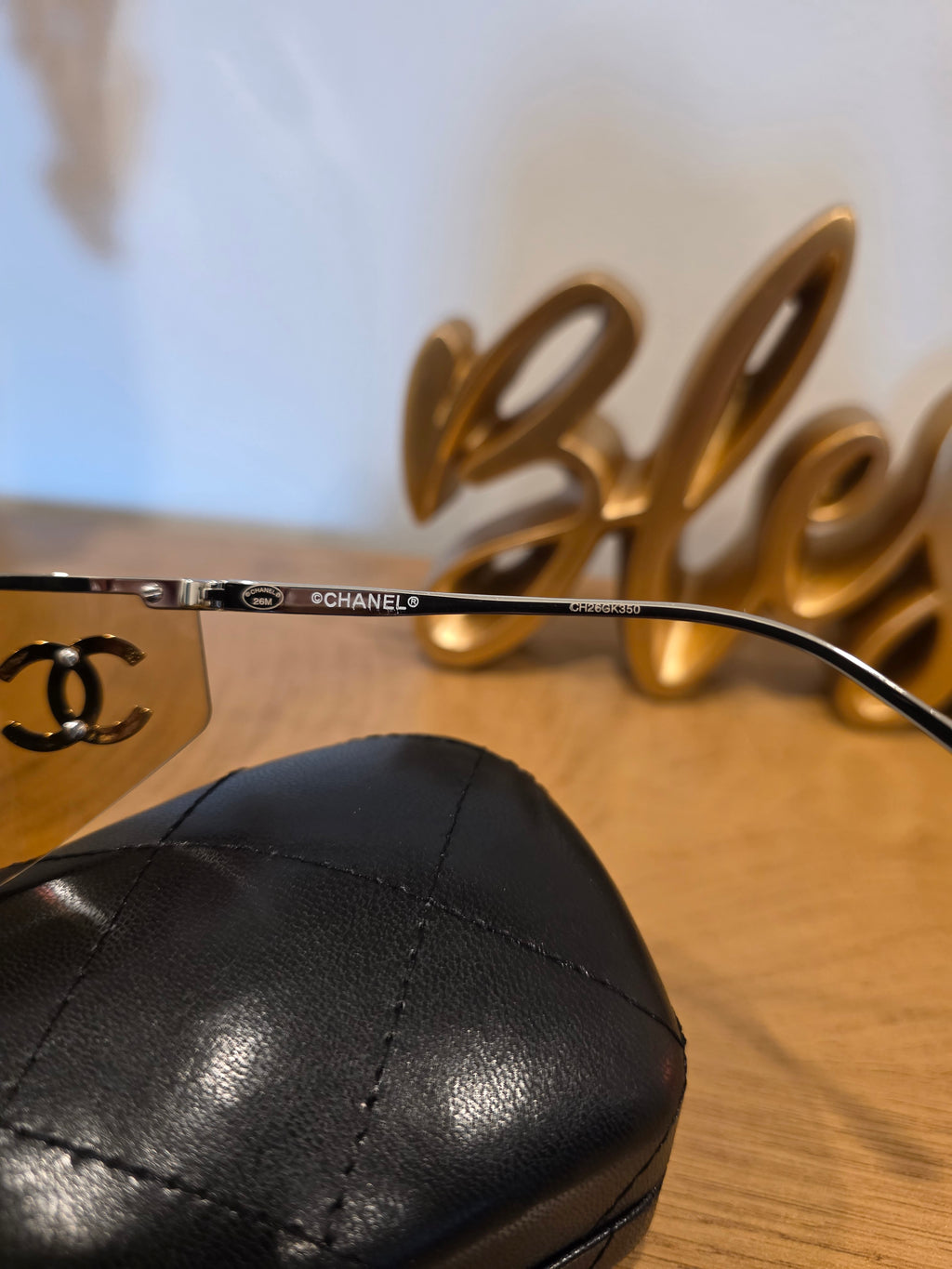 Yellow and Metal Shield Sunglasses