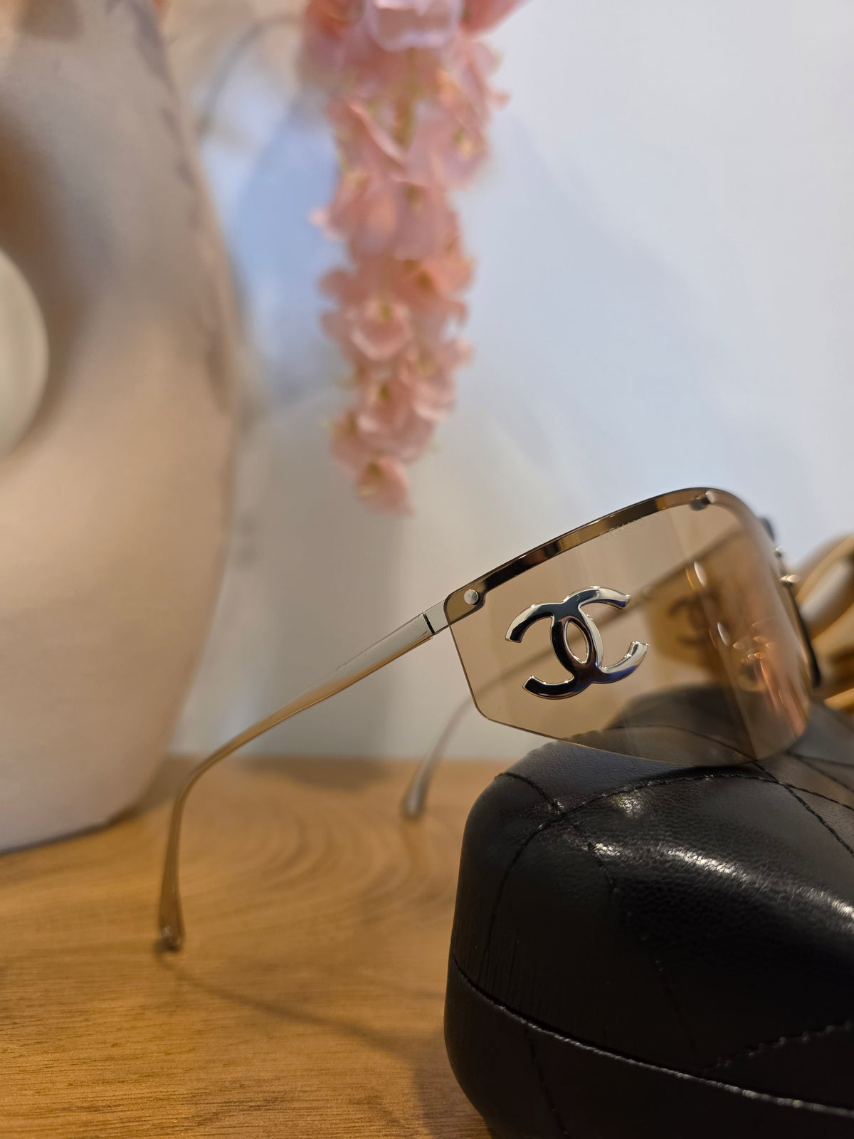 Yellow and Metal Shield Sunglasses