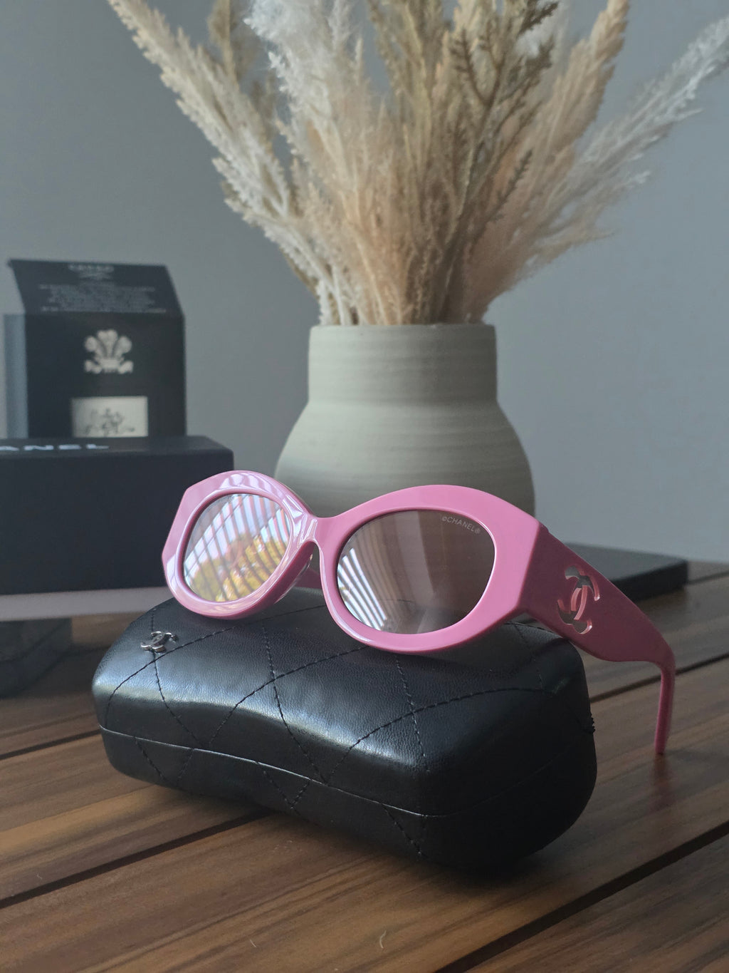Pink Oval Sunglasses