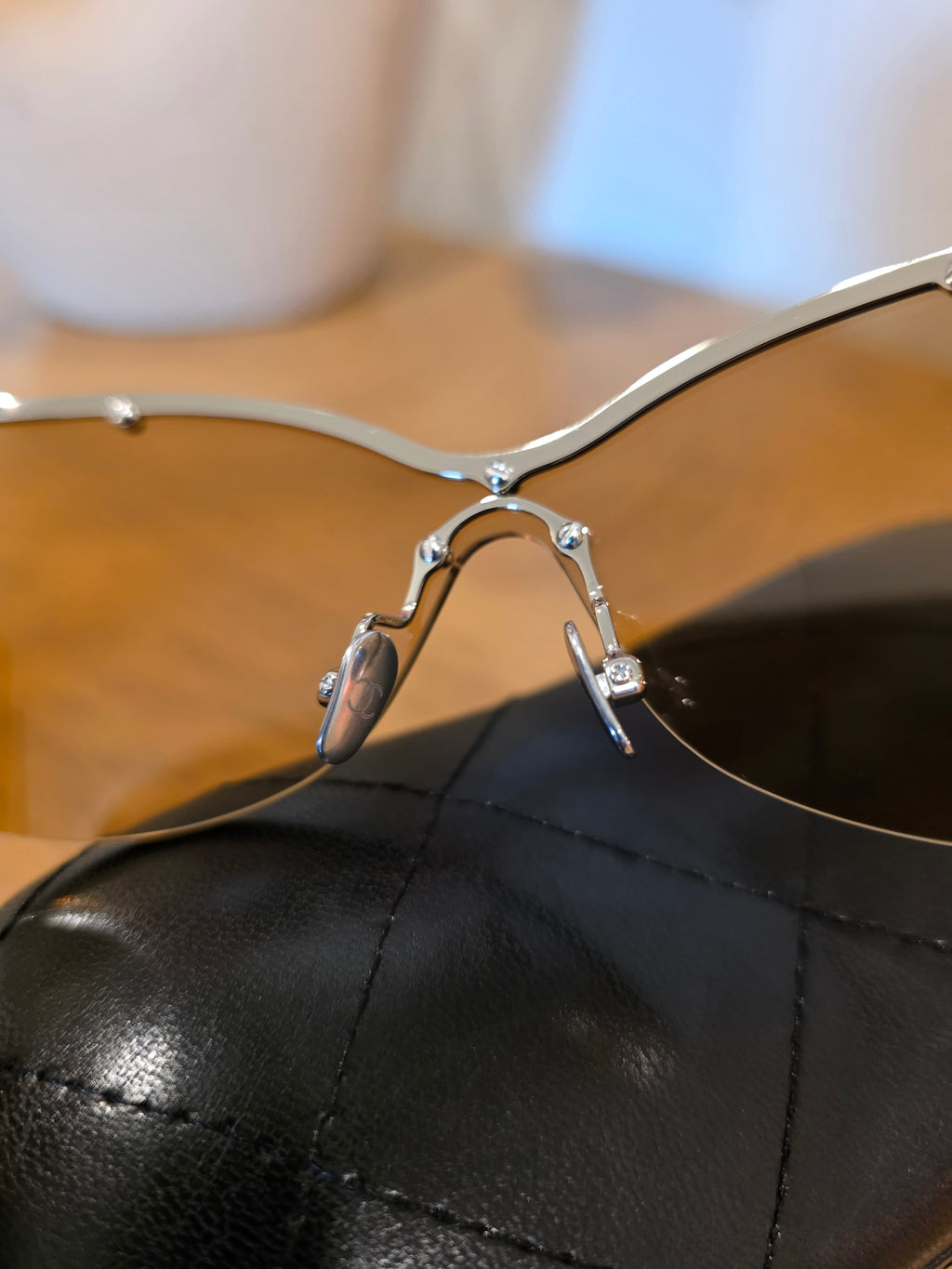Yellow and Metal Shield Sunglasses